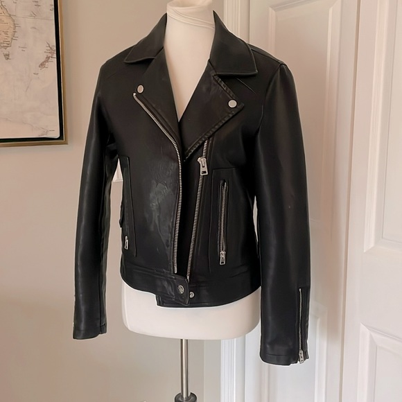 Used / Worn Coolest Black Topshop Faux Leather Jacket - Picture 3 of 9